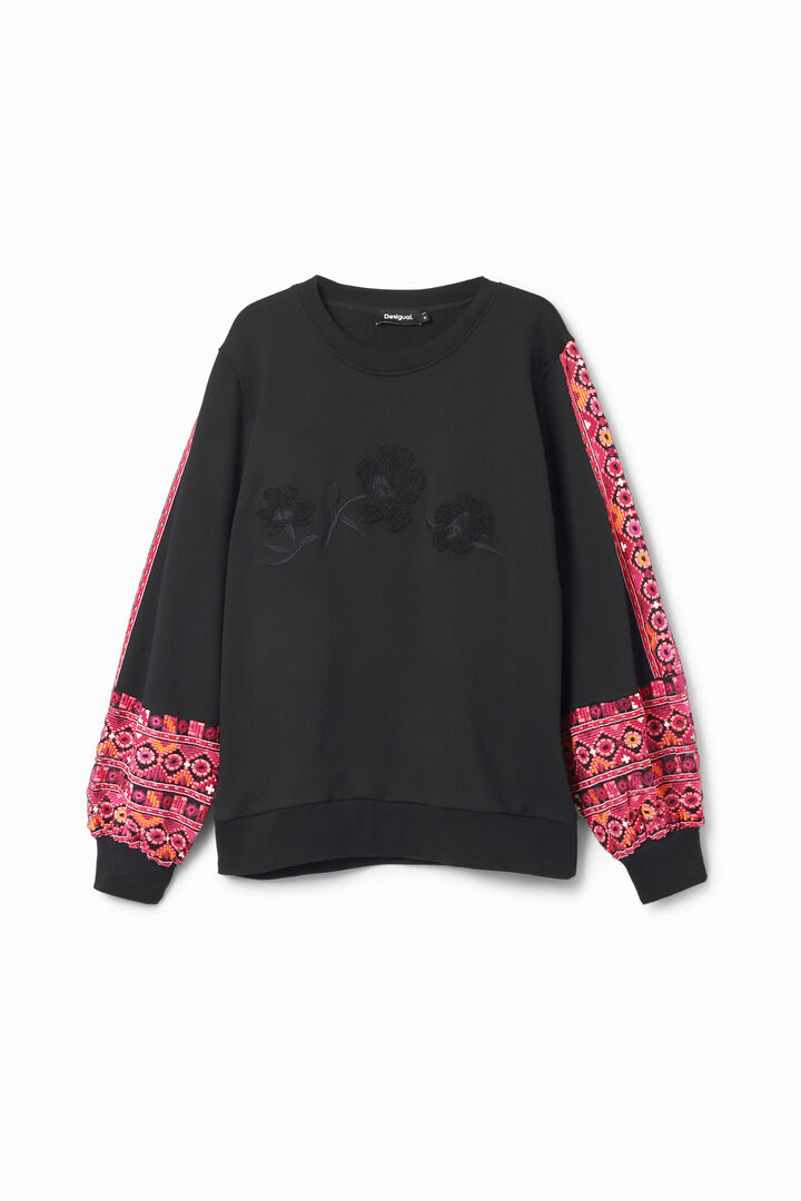 Embroidered balloon sleeve sweatshirt | Desigual