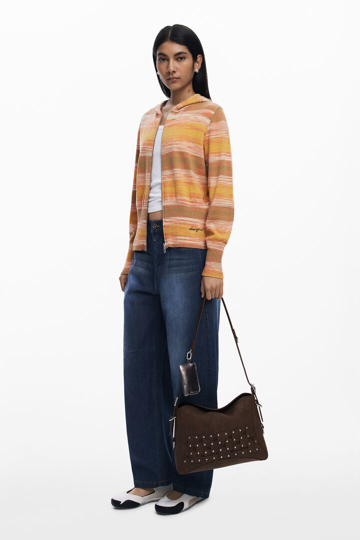 Mittlere Handtasche mit Patch und Nieten | Desigual