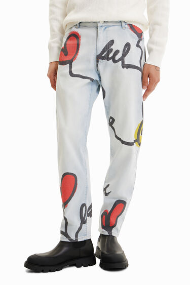 Vaqueros Straight corazones | Desigual