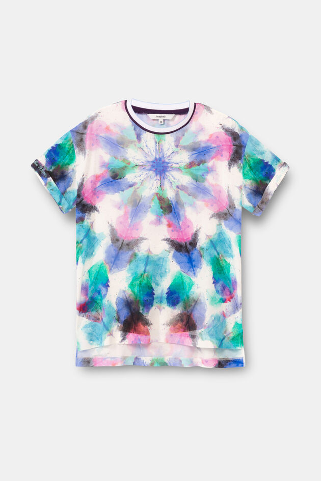 Blouse with faded tie-dye