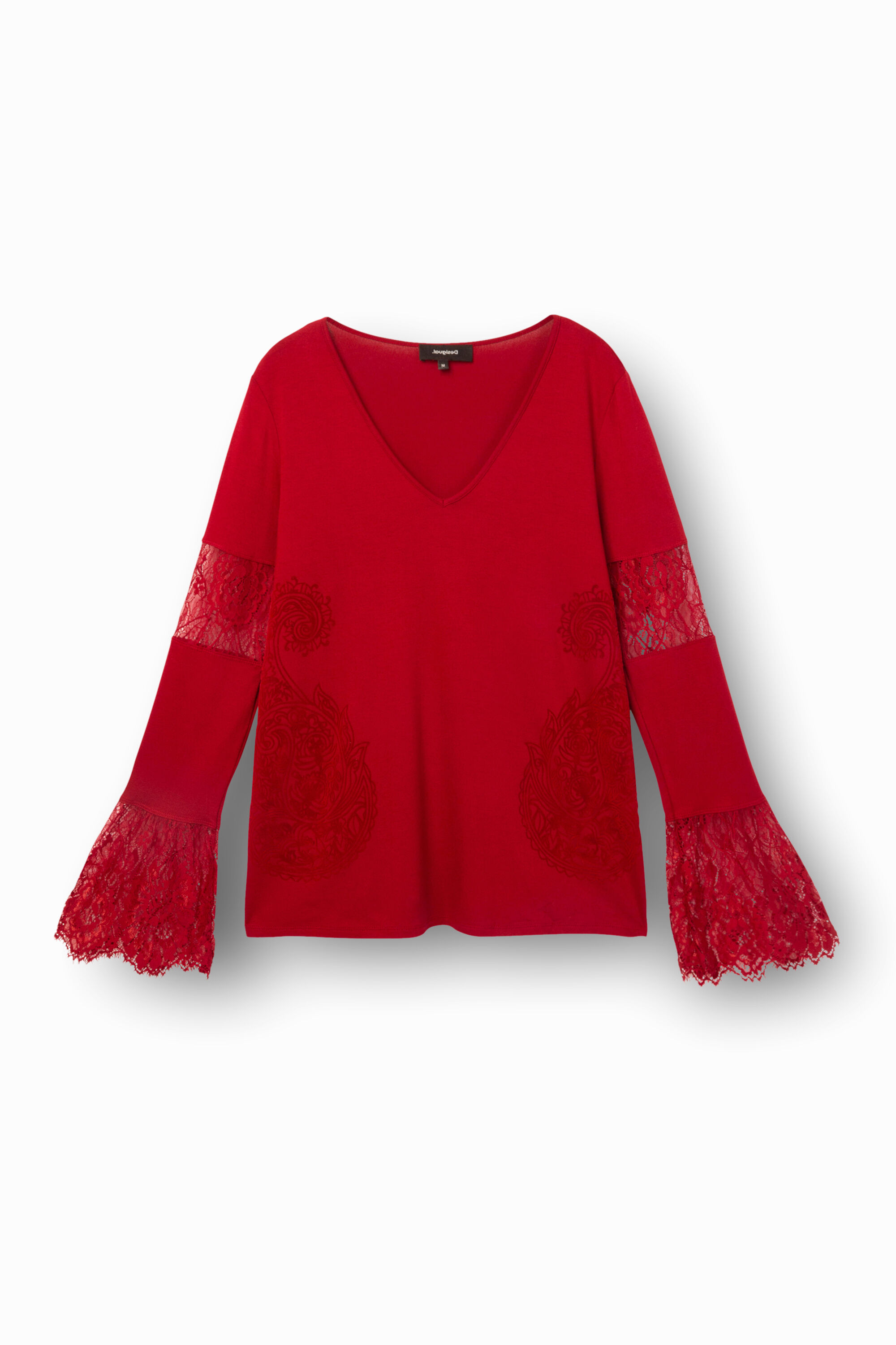 Flared sleeves appliques T-shirt