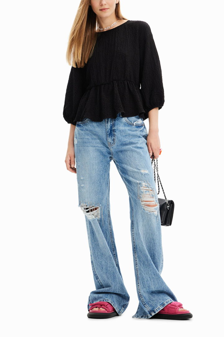Textured cut-out blouse | Desigual