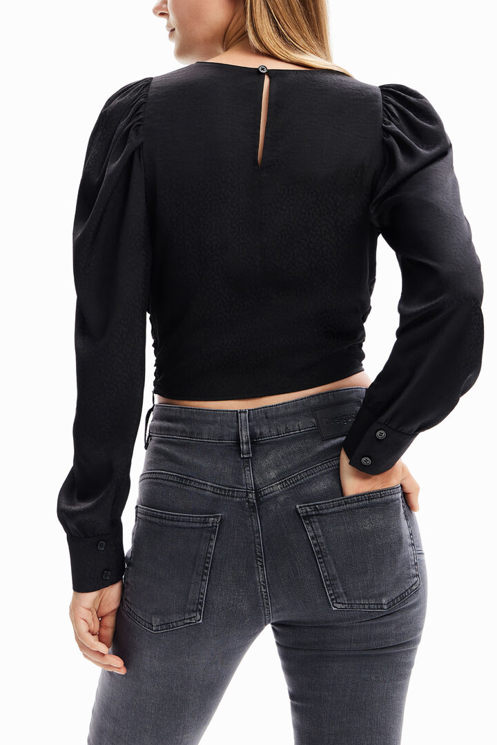 Brusa frunzida jacquard | Desigual