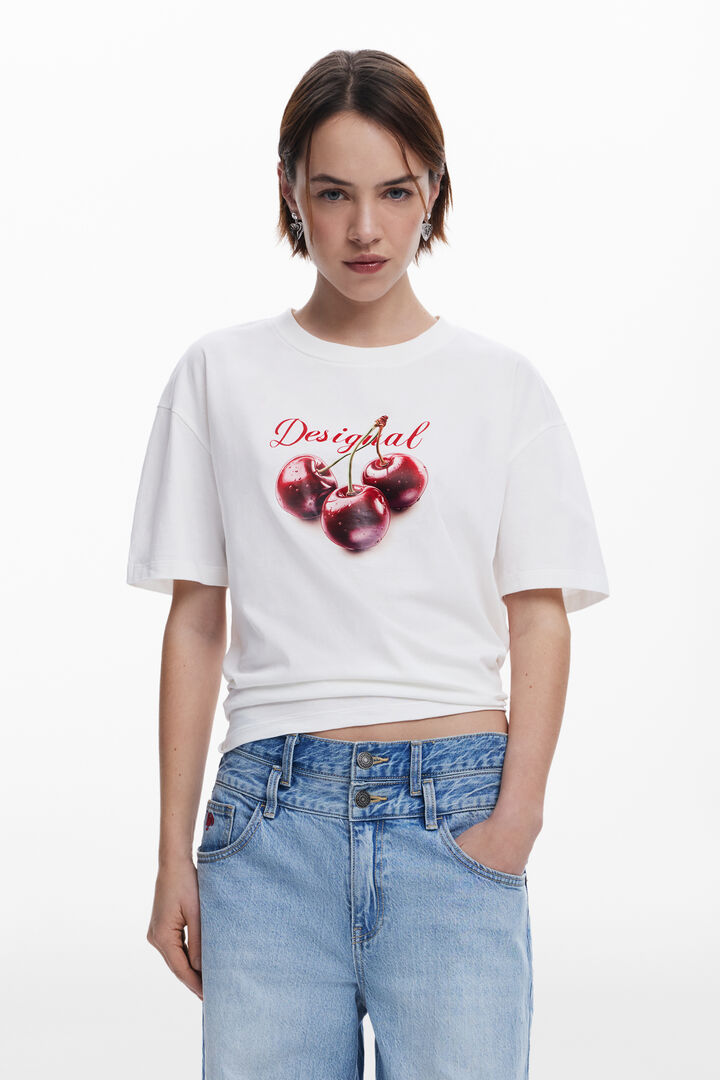 T-shirt met kersenlogo