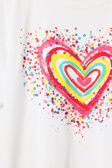 Camiseta corazón lentejuelas | Desigual