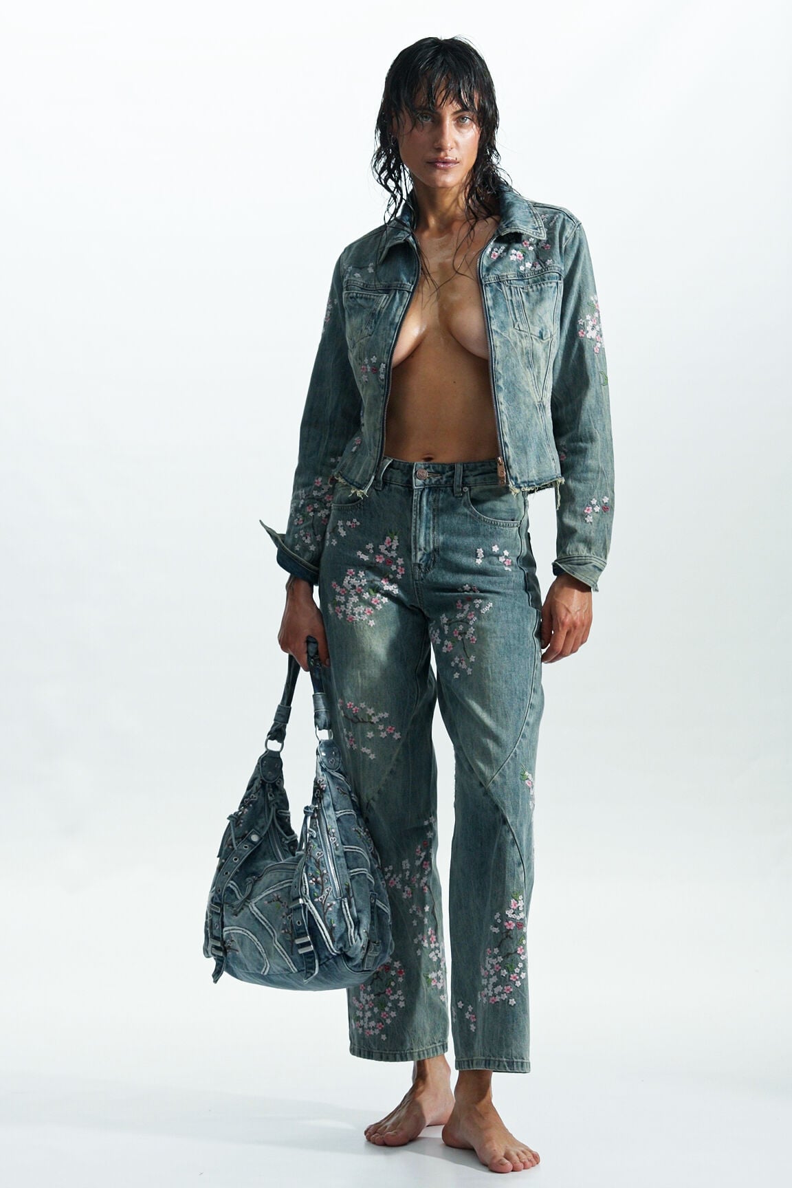 Fluid denim trousers blue Women's I Desigual.com