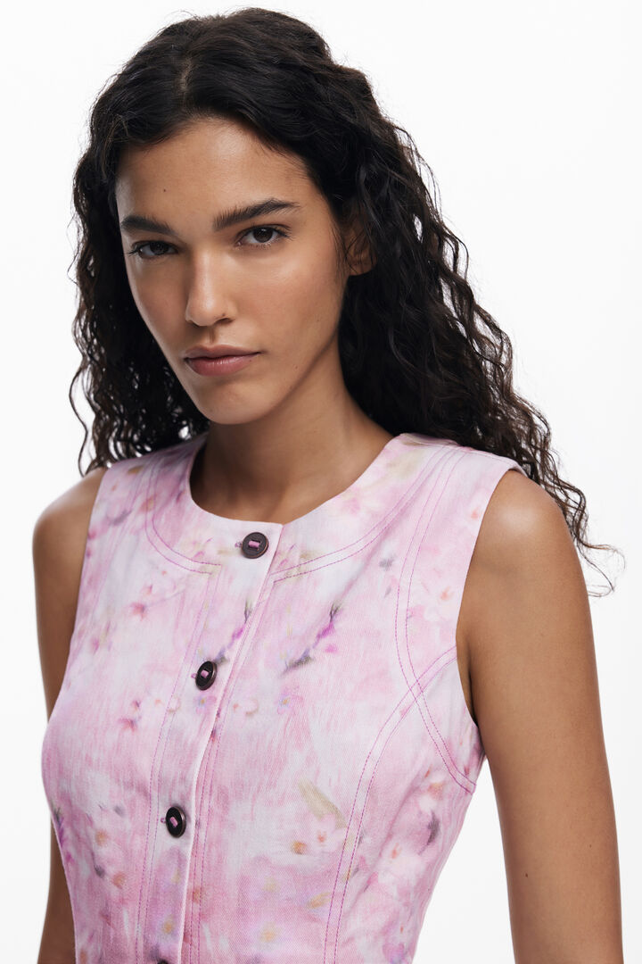 Vestit curt amb botons | Desigual