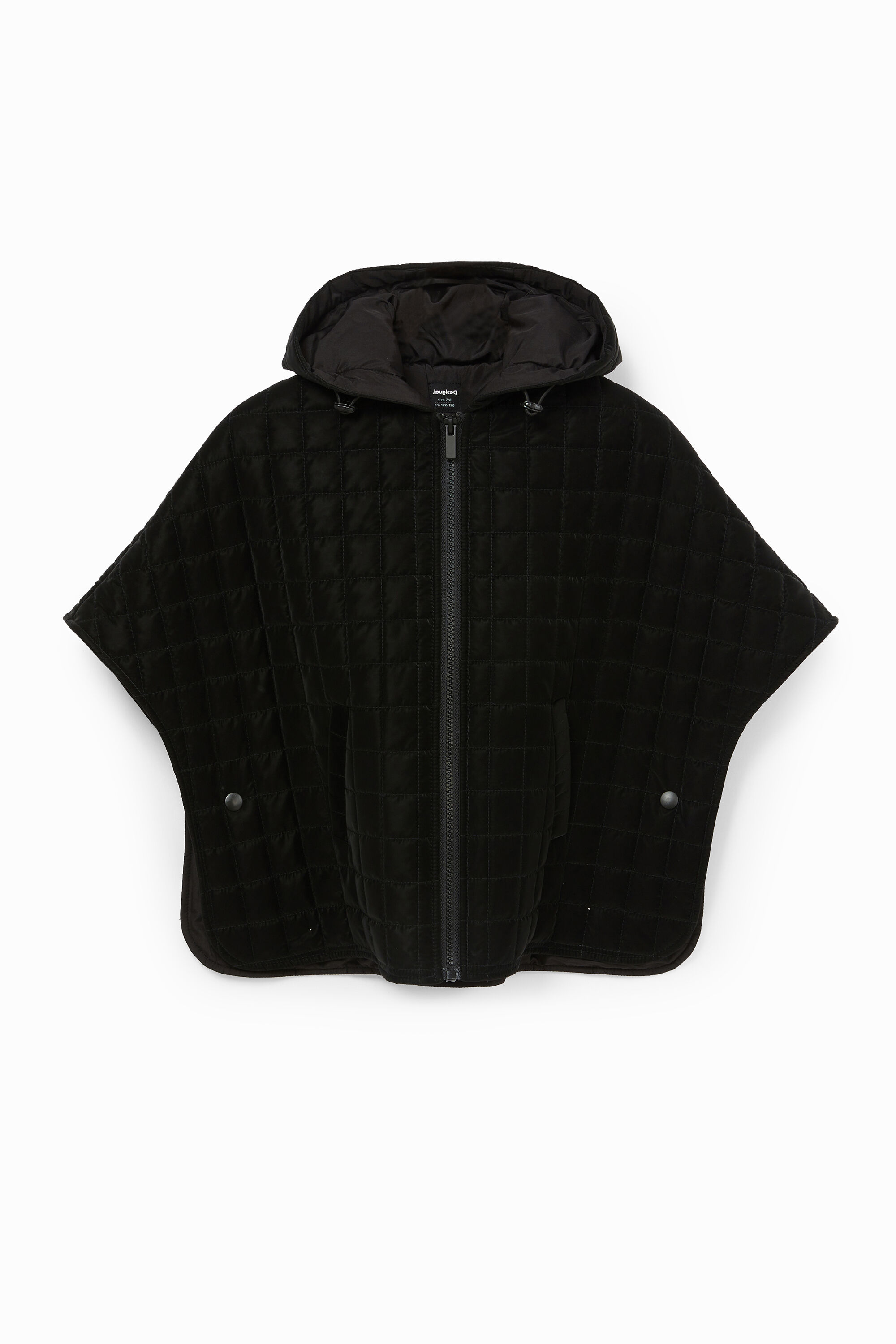 Padded hooded cape jacket