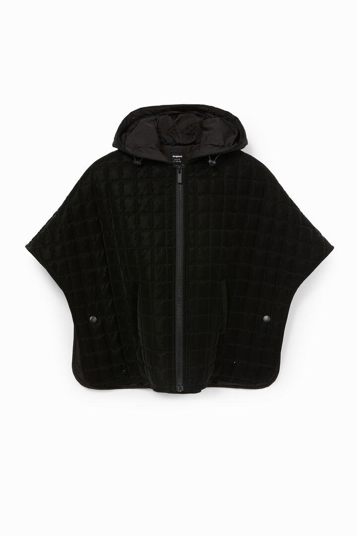 Padded hooded cape-jacket