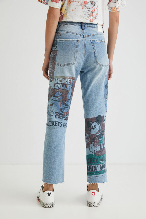 Pantalon en jean straight cropped Mickey Mouse | Desigual