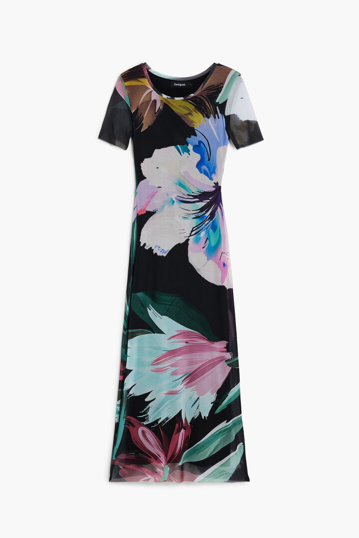 Watercolor floral fitted dress | Desigual