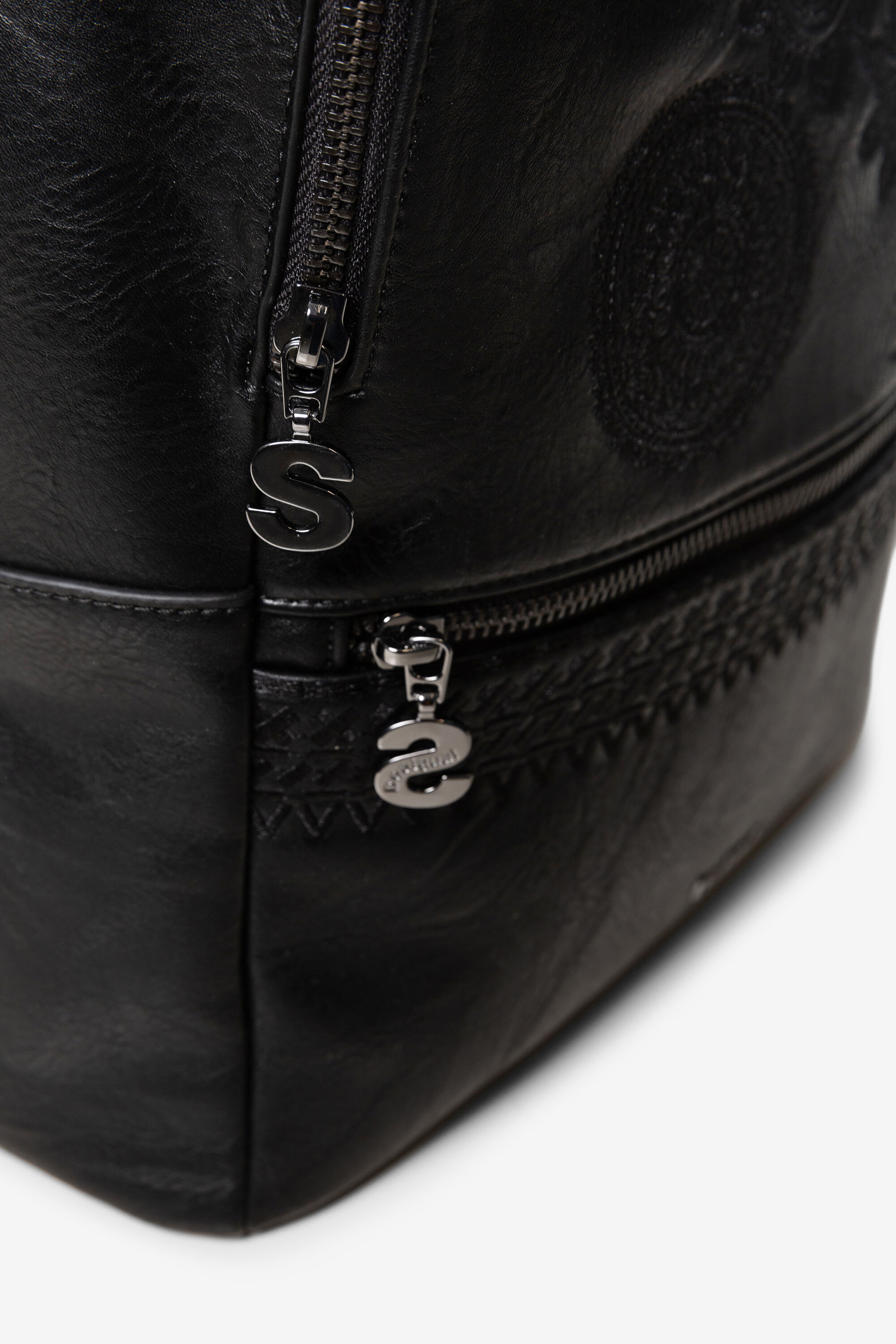 Synthetic leather embossed backpack 