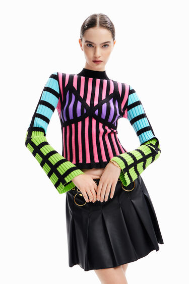 Jersey canalé rayas María Escoté | Desigual