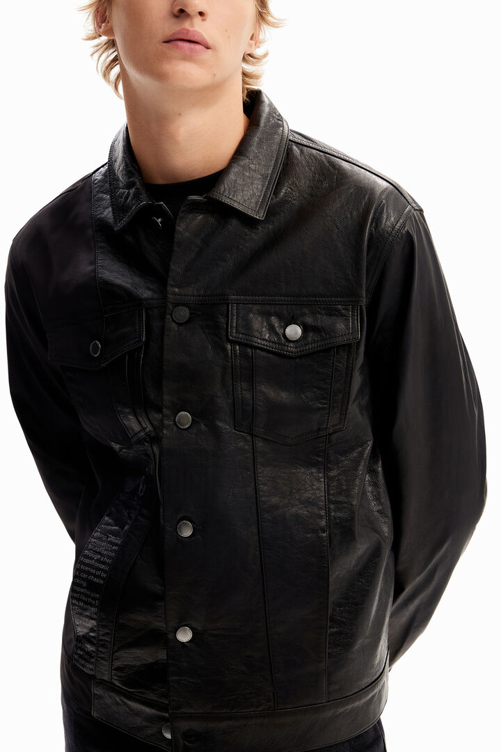 Leather trucker jacket | Desigual