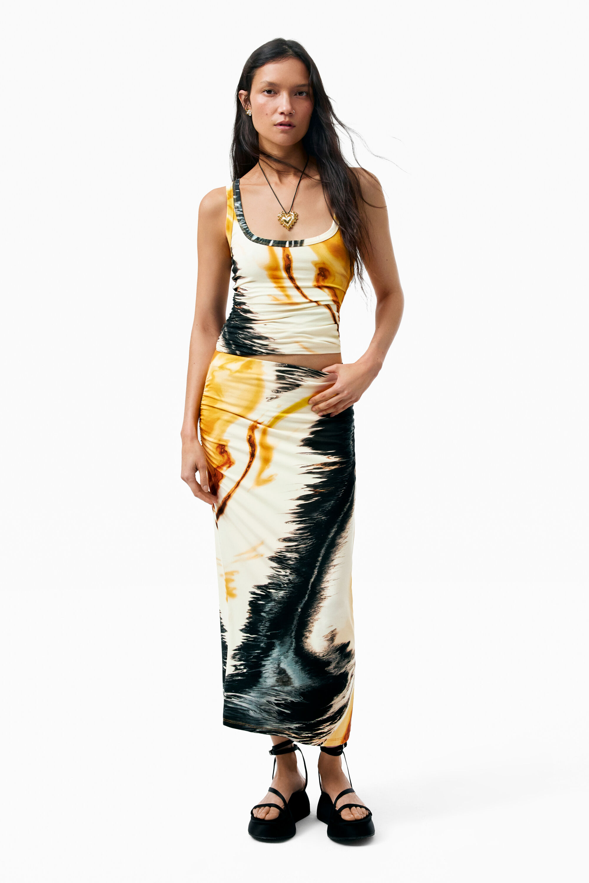 Gebreide rok met print