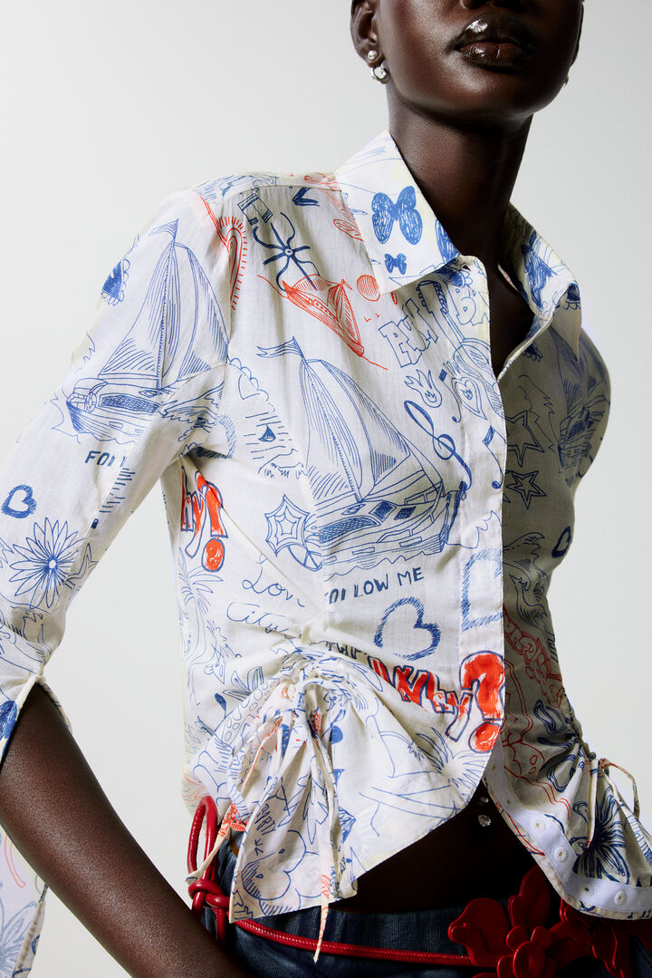 Chemise imprimée avec nœuds | Desigual