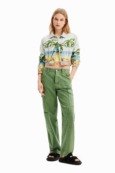Chaqueta vaquera corta tropical | Desigual