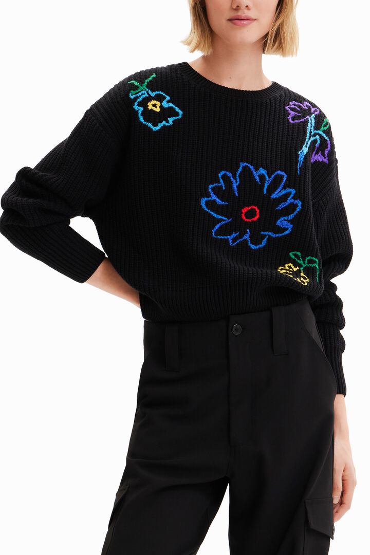 Jersey bordado flores | Desigual