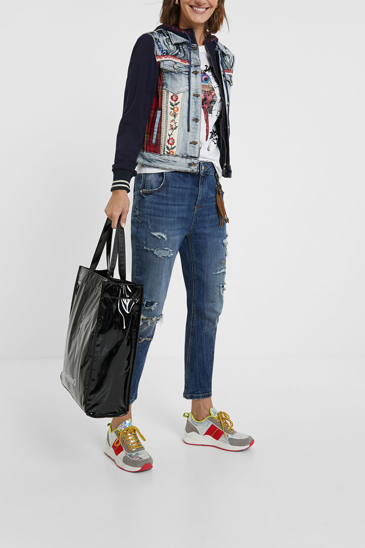 Slim hooded denim jacket | Desigual