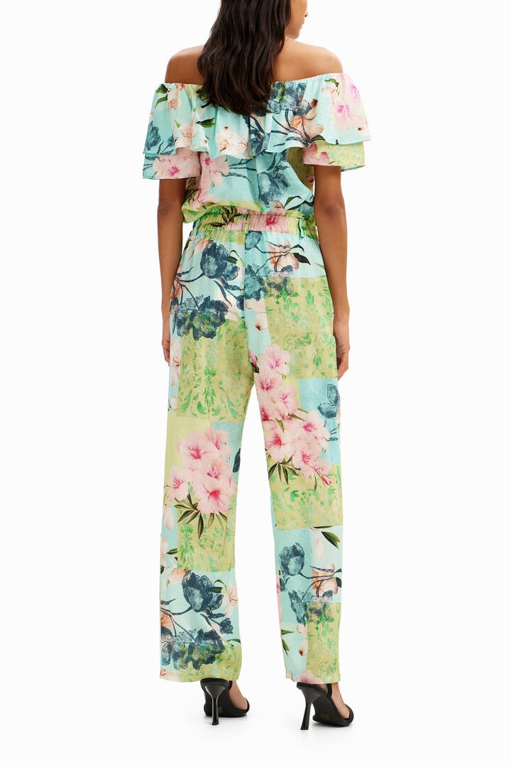 Long flower patchwork trousers | Desigual