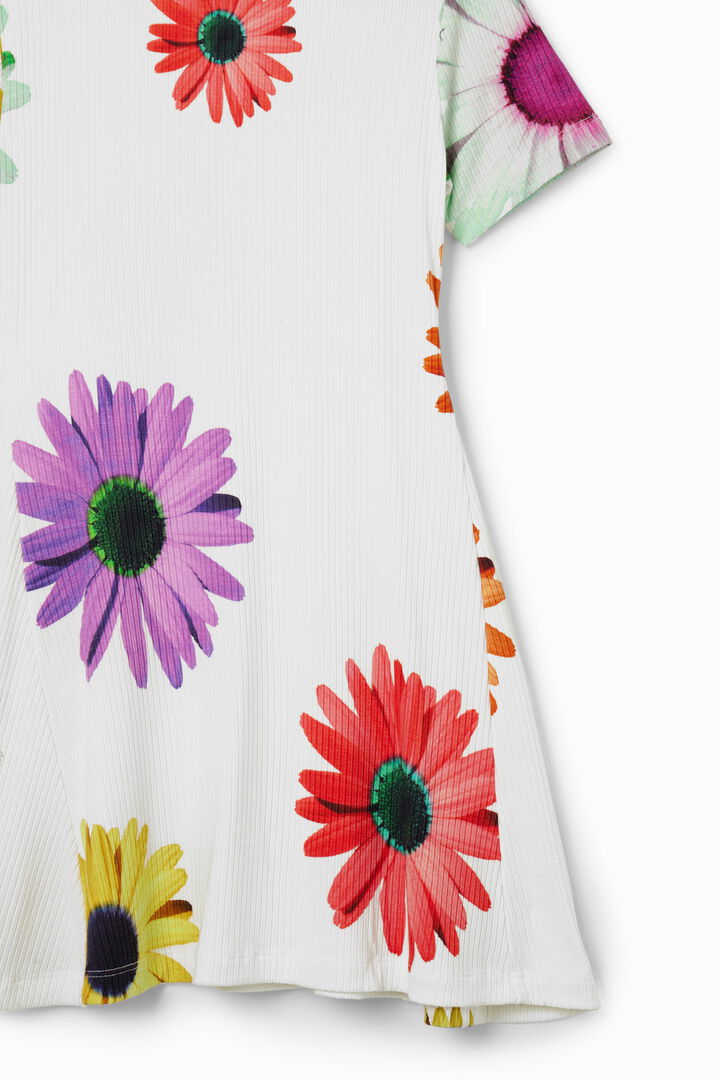 Short ribbed daisy dress | Desigual