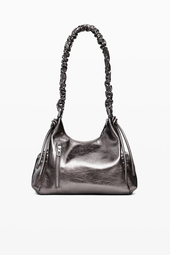 Metallic medium 3D logo bag with ruched handle | Desigual