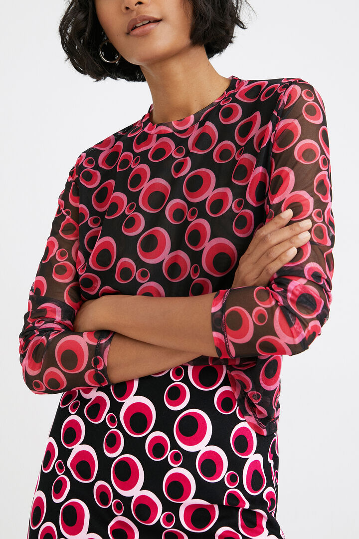 T-shirt en tulle avec cercles | Desigual
