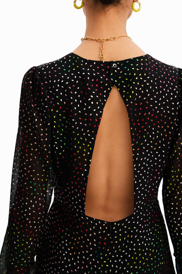 Short glossy cut-out dress | Desigual