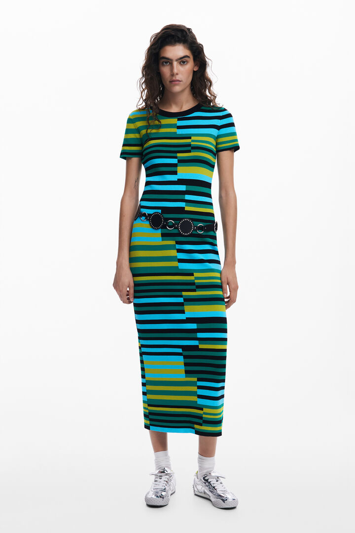 Striped long dress | Desigual