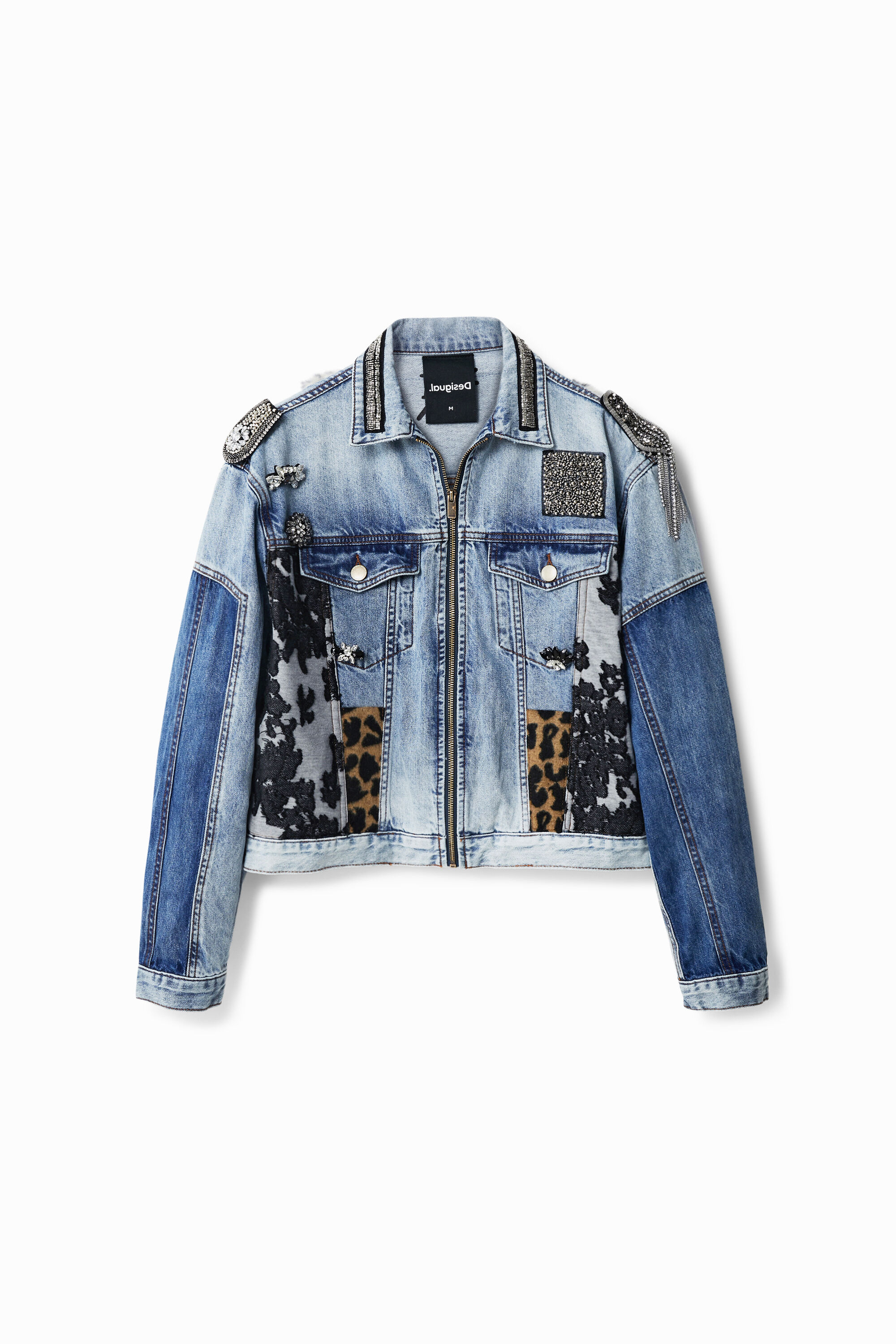 Patchwork denim trucker jacket 