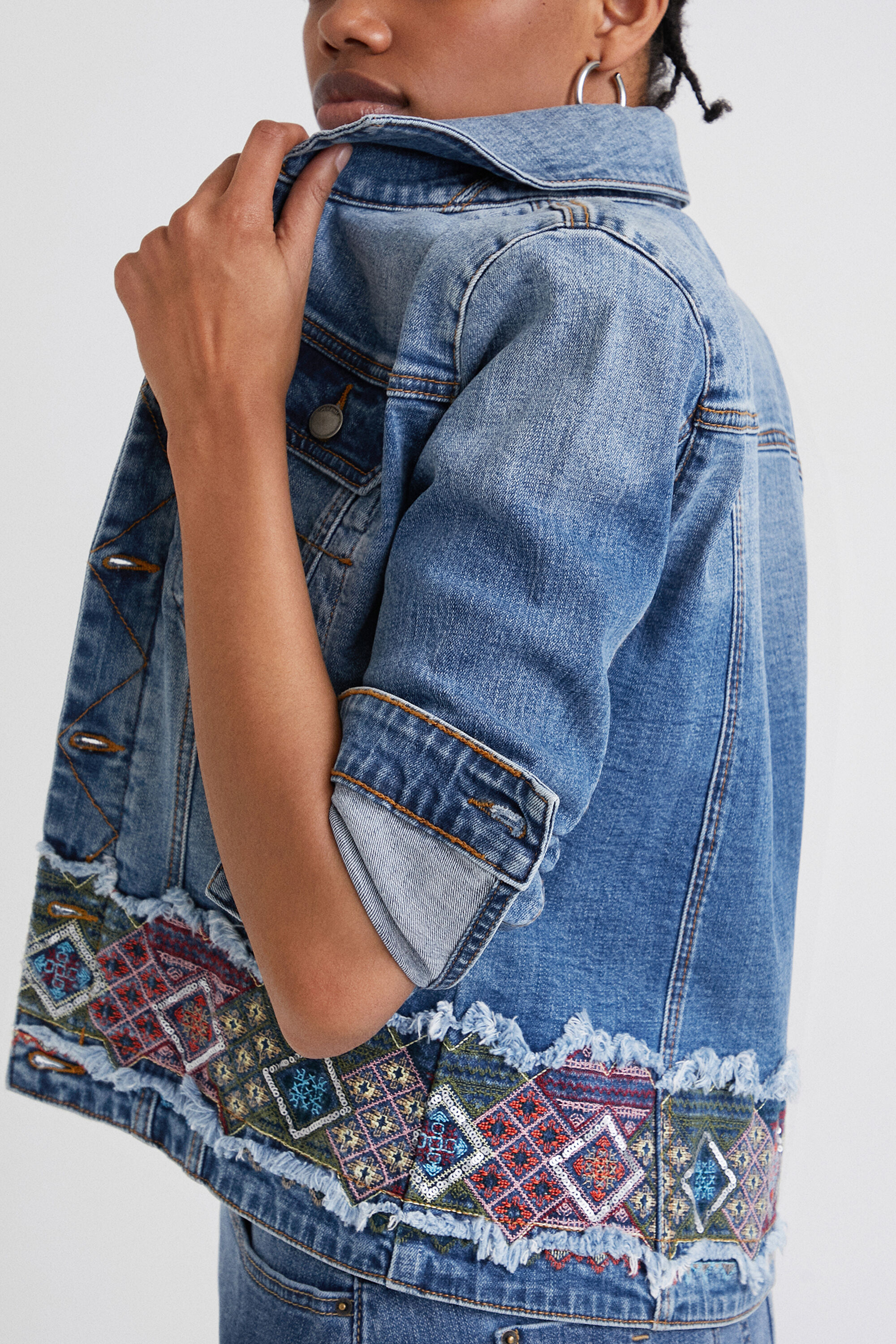 Denim jacket with border | Desigual.com Denim jacket with border | Desigual.com