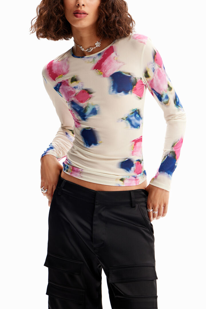 Camiseta floral desenfocada | Desigual