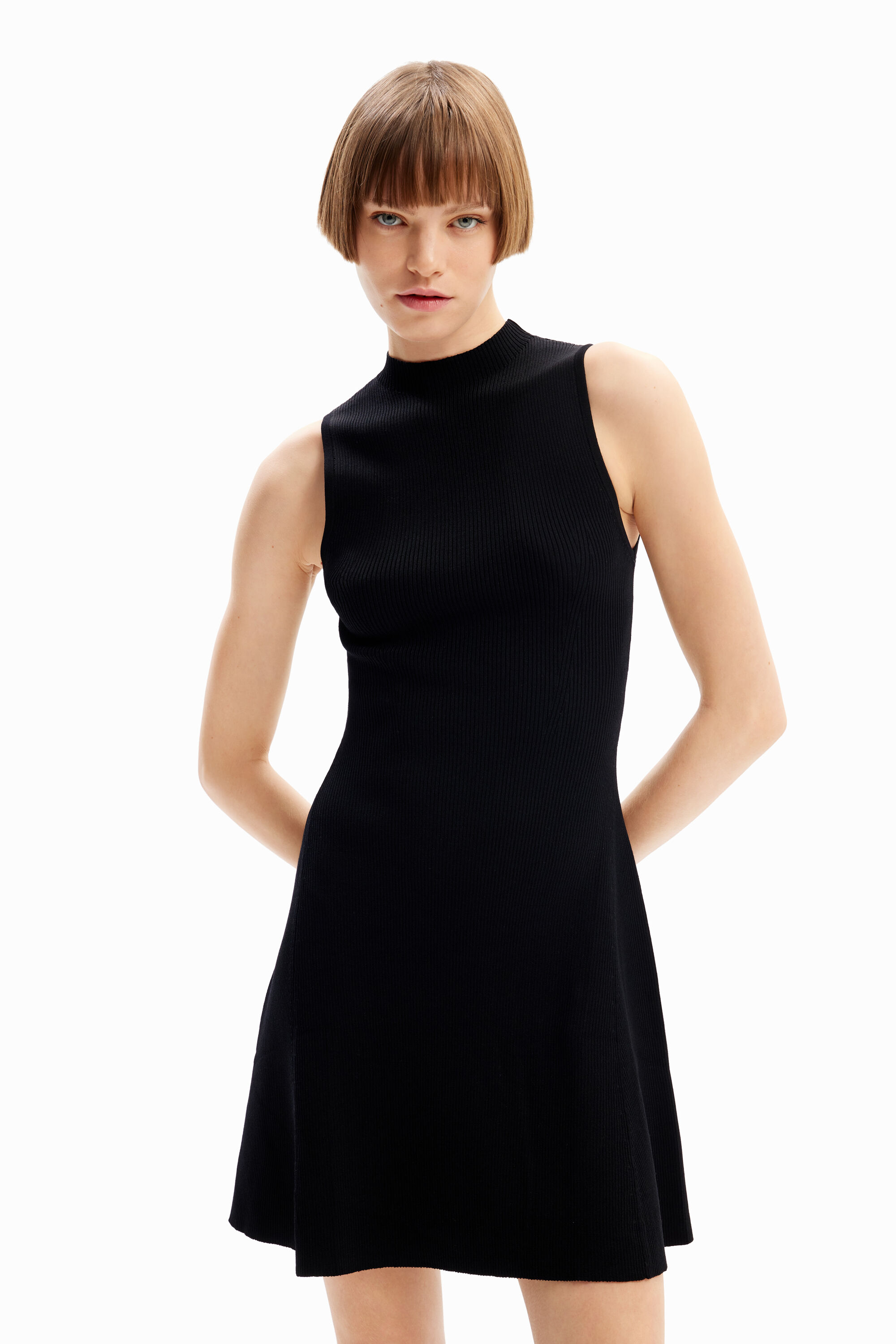 Women s Short ribbed skater dress I Desigual