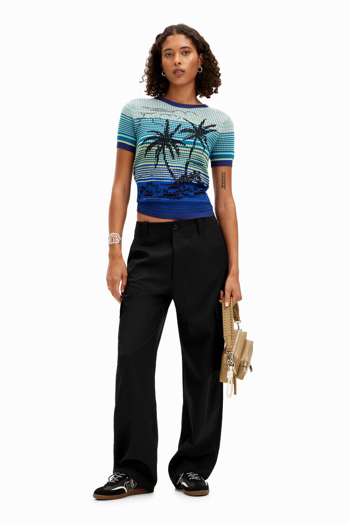 Knit palm tree T-shirt | Desigual