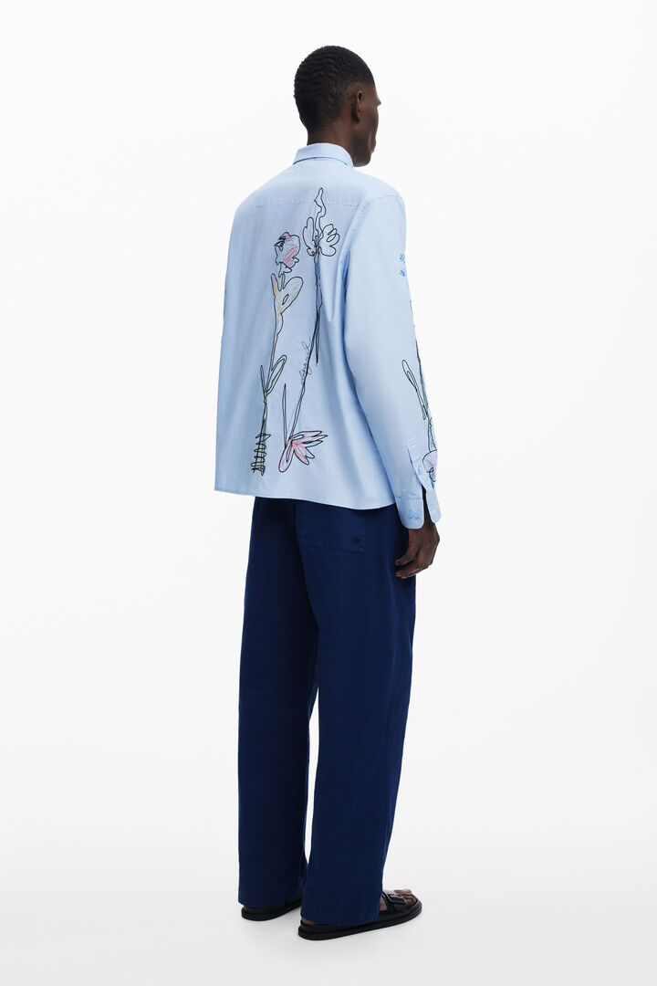 Chemise à manches longues avec broderies | Desigual