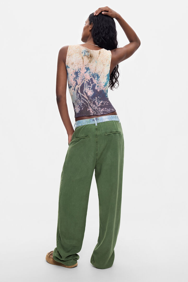 Pantalon combin&eacute; en lyocell