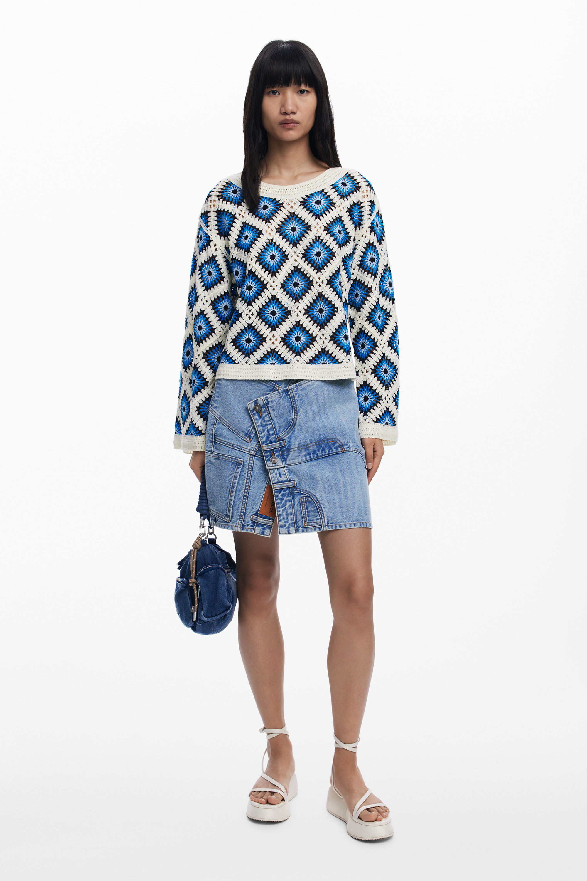 マルチカラーのかぎ針編みセーター I Desigual.com