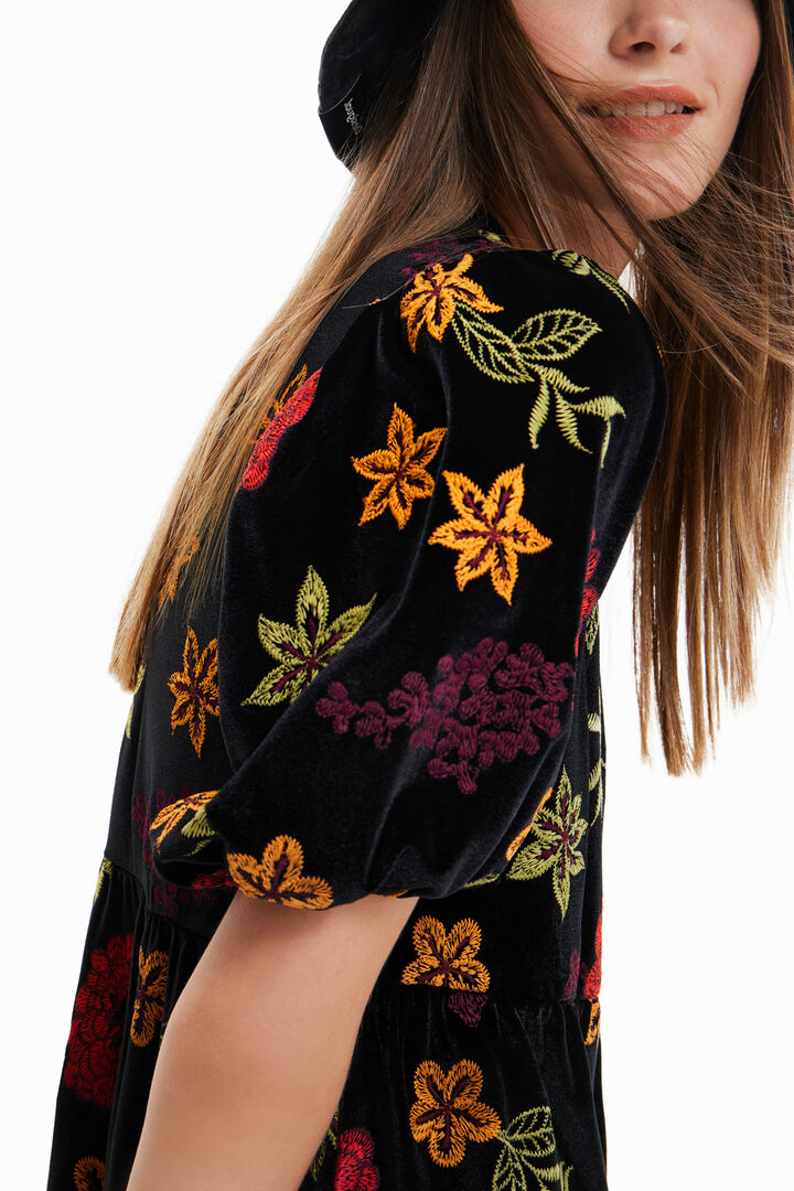 Robe midi évasée fleurie | Desigual