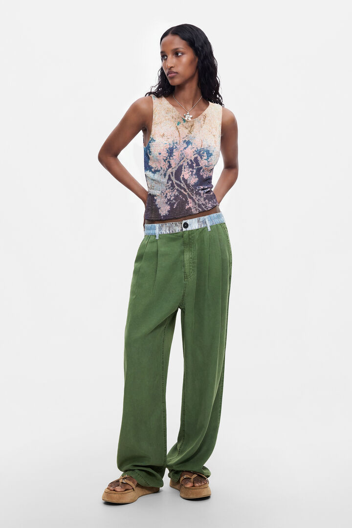 Pantalon combin&eacute; en lyocell