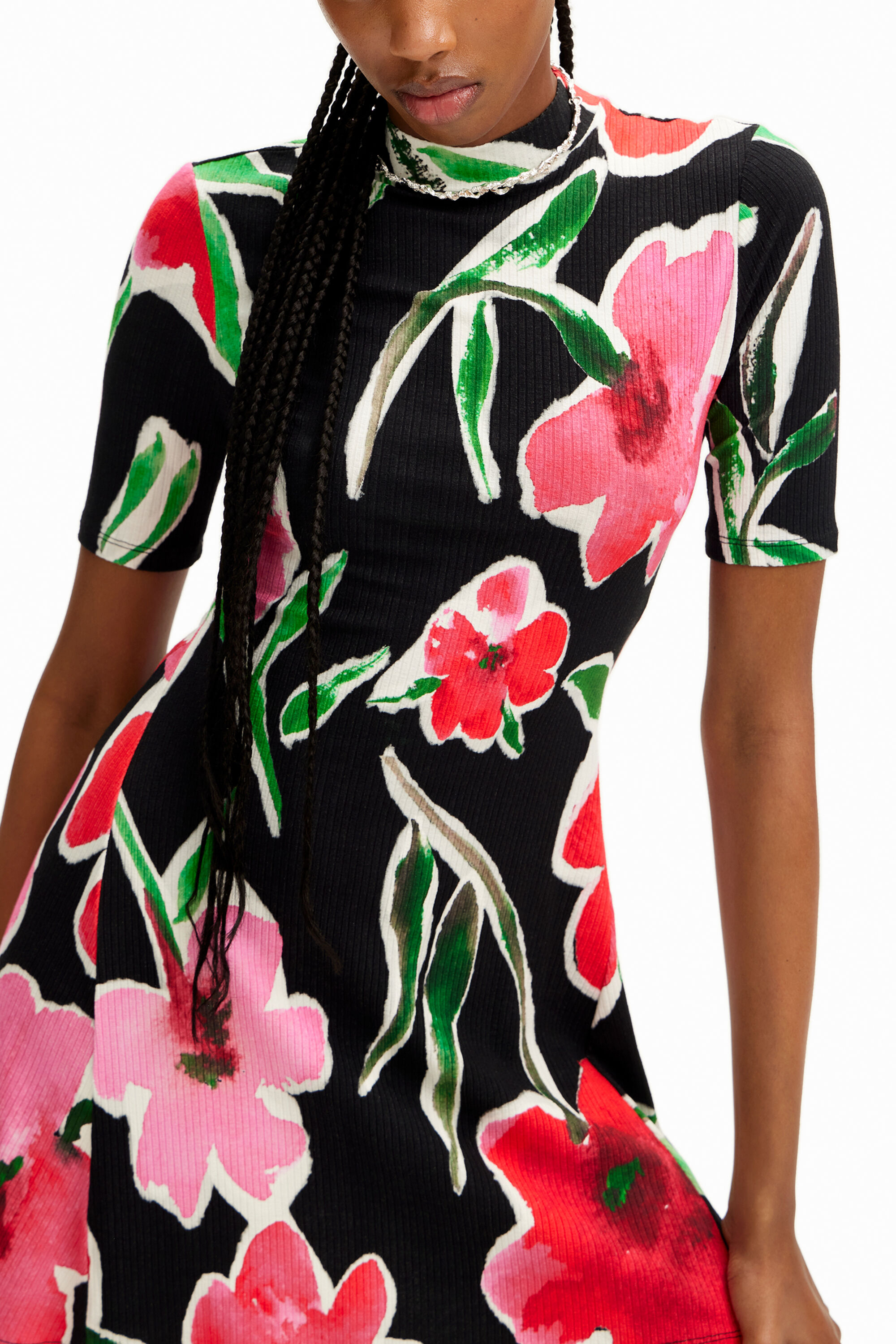 Womens floral skater dress top