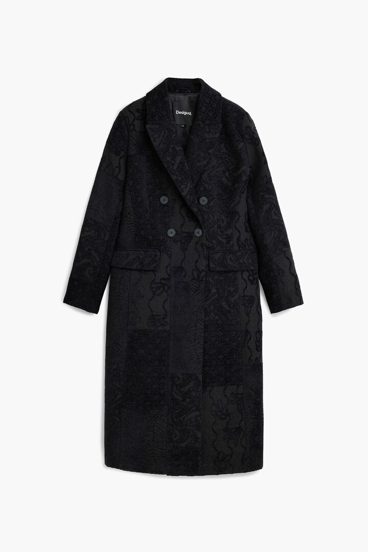 Abrigo negro textura | Desigual