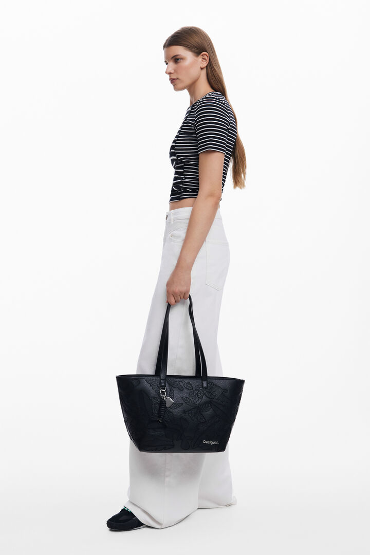 Grote geborduurde shopper tas | Desigual