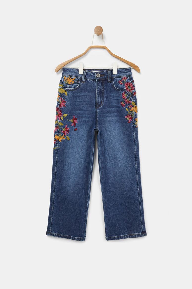 Wide leg embroidered jeans | Desigual