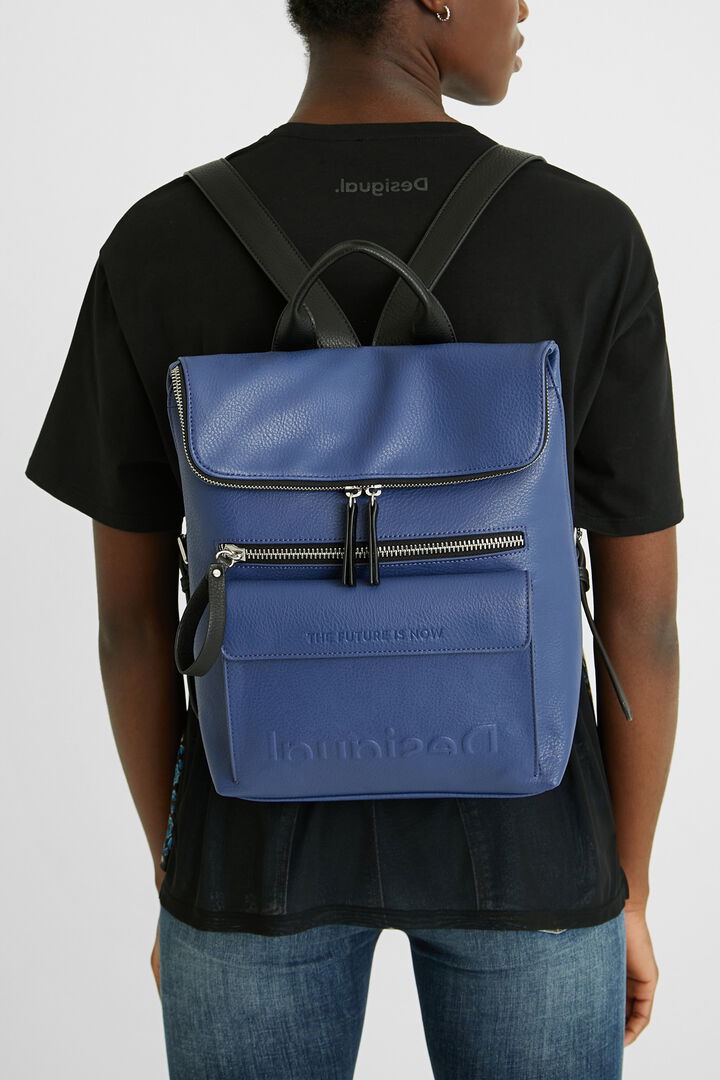 Square backpack leather effect | Desigual
