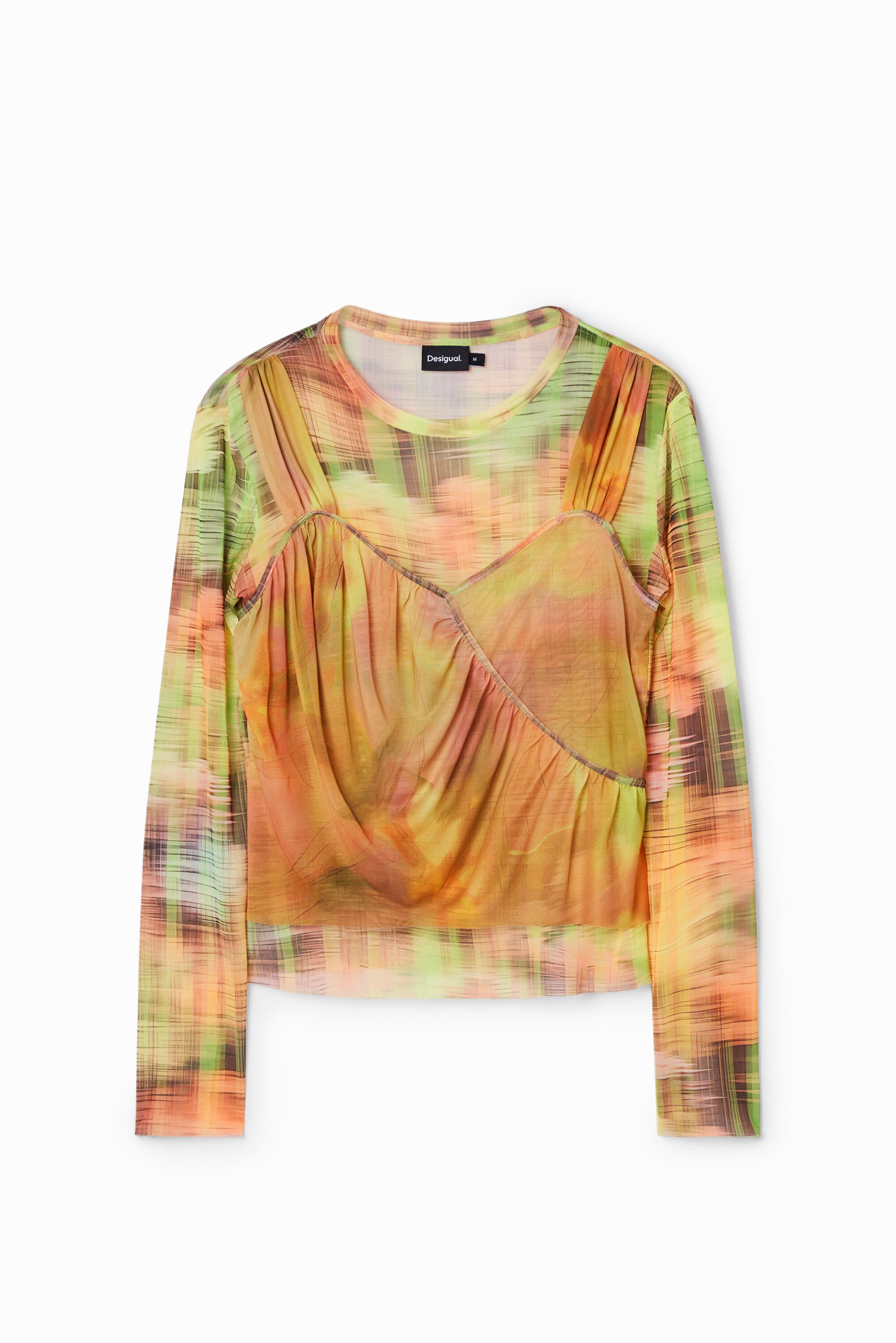 Double layer knit T-shirt
