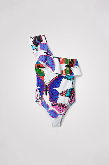 Asymmetrical butterfly swimsuit | Desigual