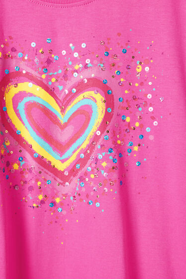 Camiseta corazón lentejuelas | Desigual