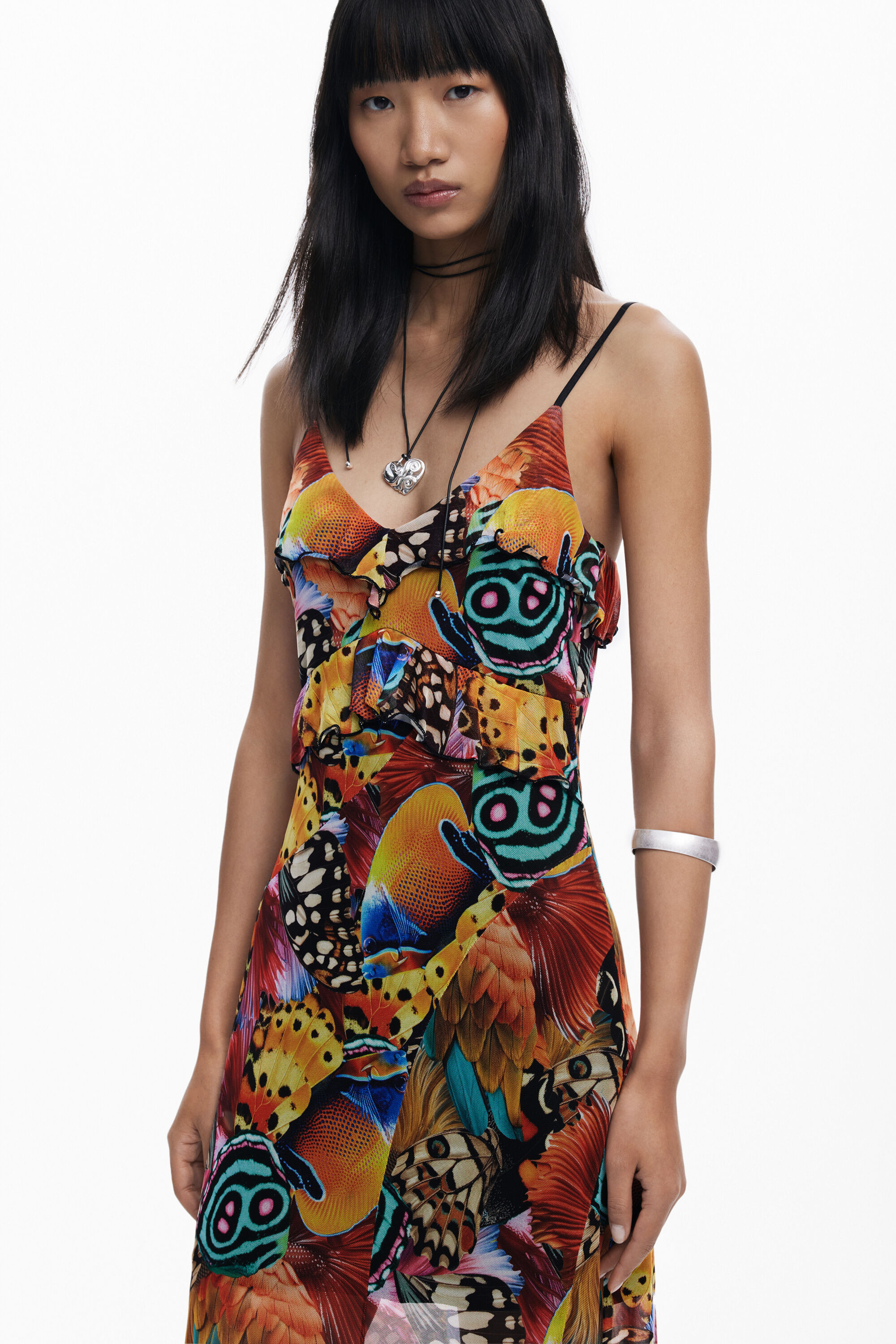 Desigual Dress Designed By Mr. Christian Lacroix In Material Finishes