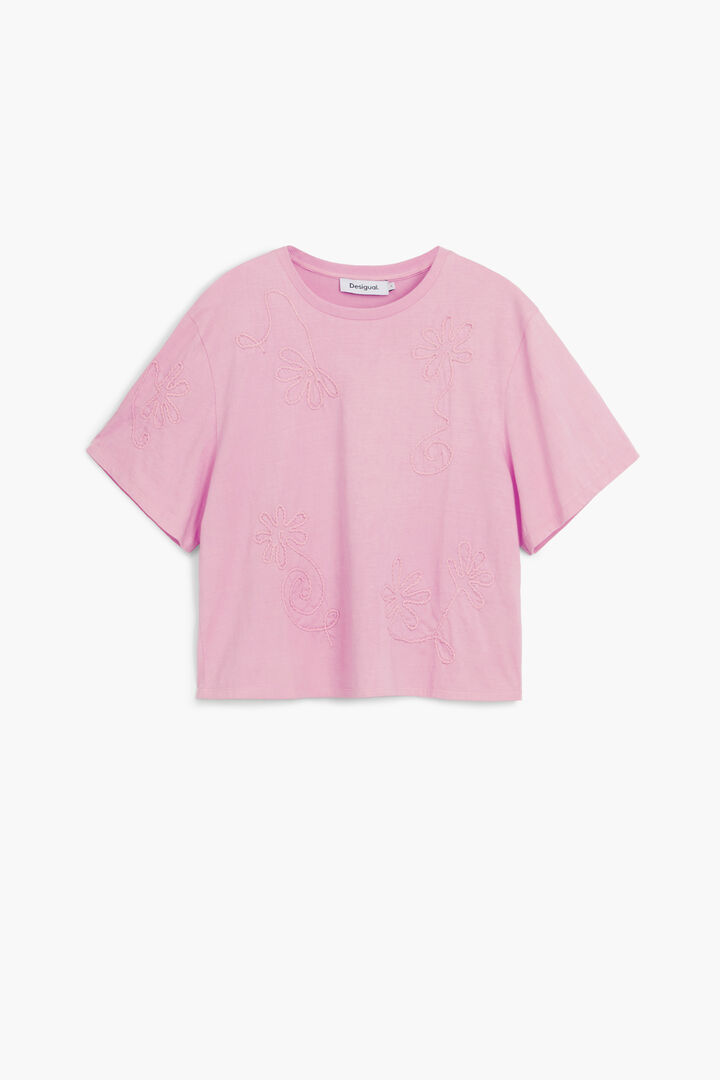 Embroidered flower T-shirt
