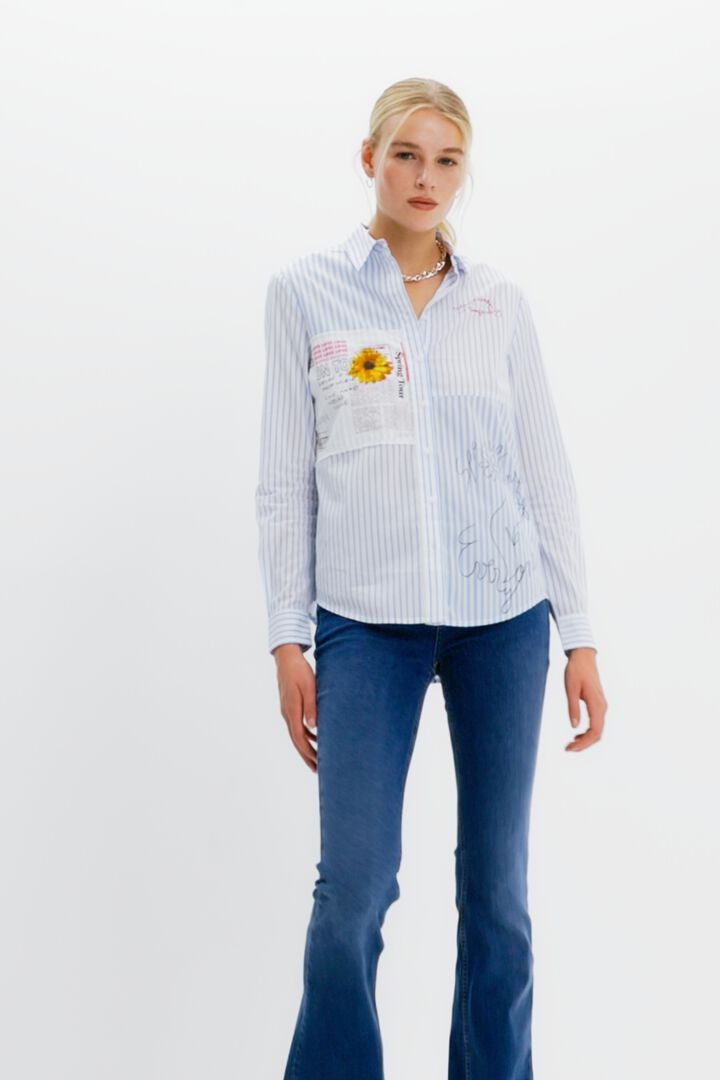 Patchwork striped shirt | Desigual